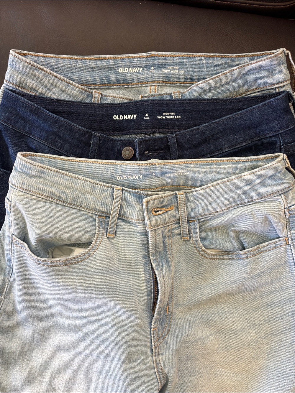 Old Navy Women’s Wide Leg Jeans - Light Blue & Dark Blue Washes